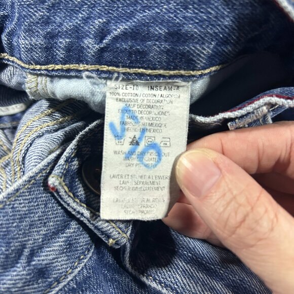 Vintage Tommy Hilfiger Jeans Womens 10 Blue Denim Wide Leg Baggy Y2K - Picture 7 of 14